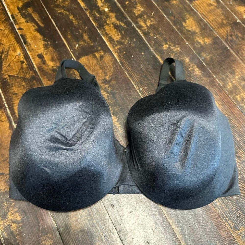 Cacique black satiny back smoother lightly lined full coverage bra